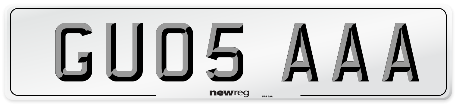 GU05 AAA Number Plate from New Reg